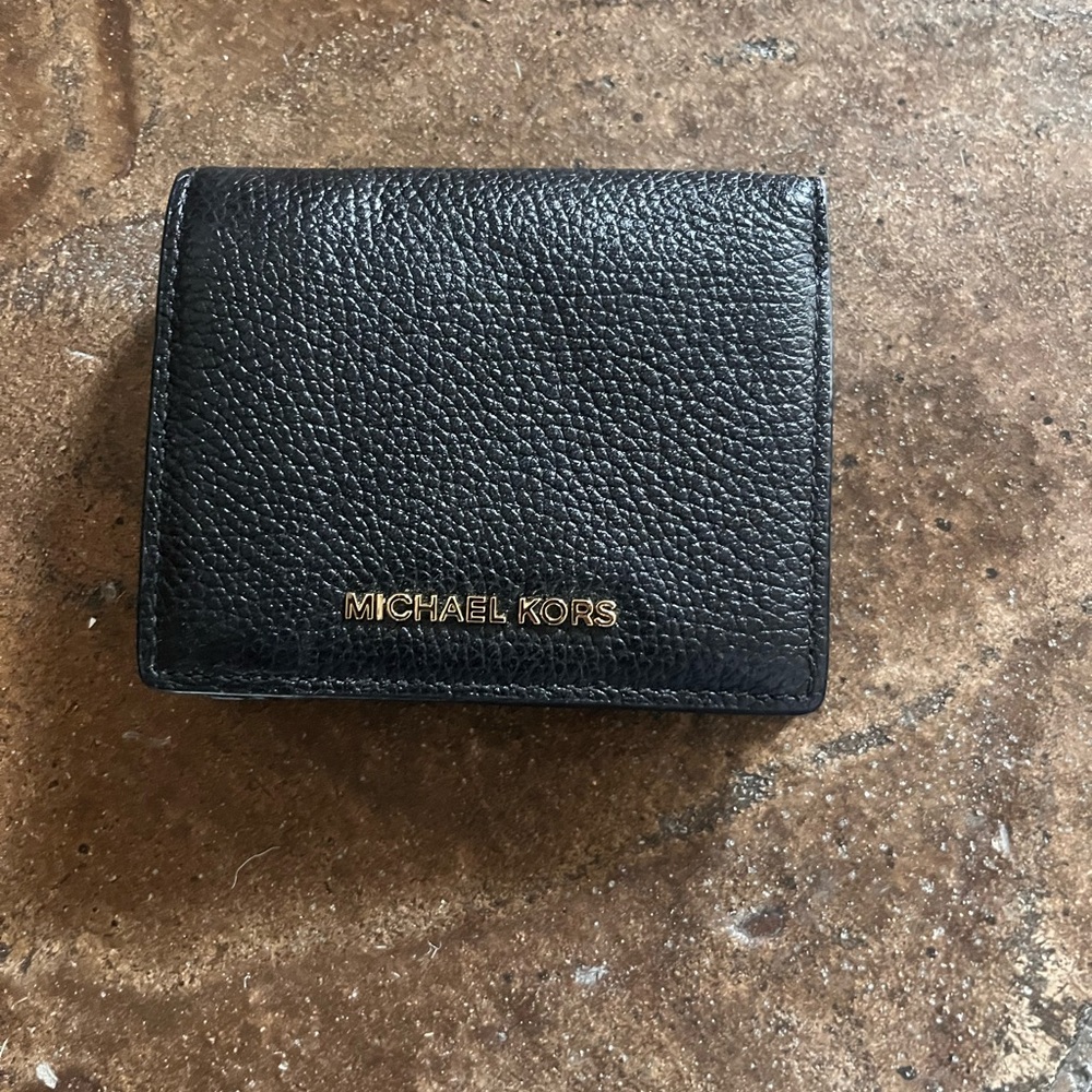 Michael Kors Black Pebbled Leather Card Holder